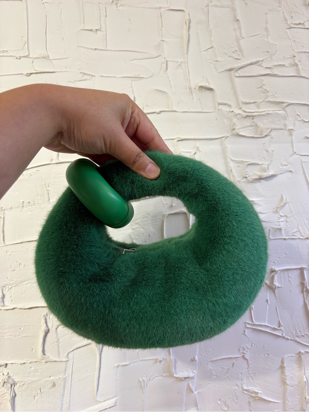 JW PEI Emerald Green Mini Faux-Fur Bangle Bag
